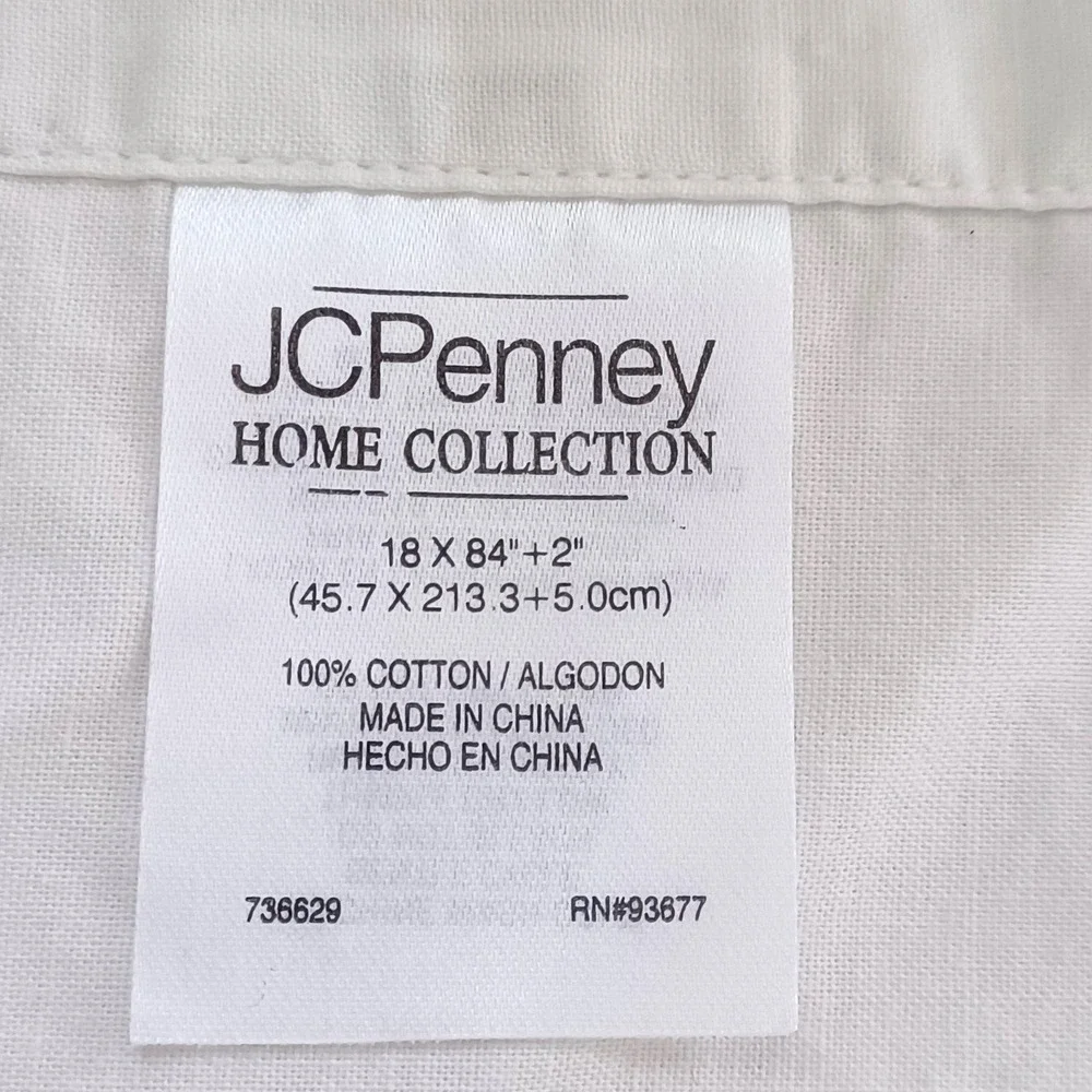 Floral Embroidered Valance Curtain JC Penney Cottage Farmhouse 18x84 White‎